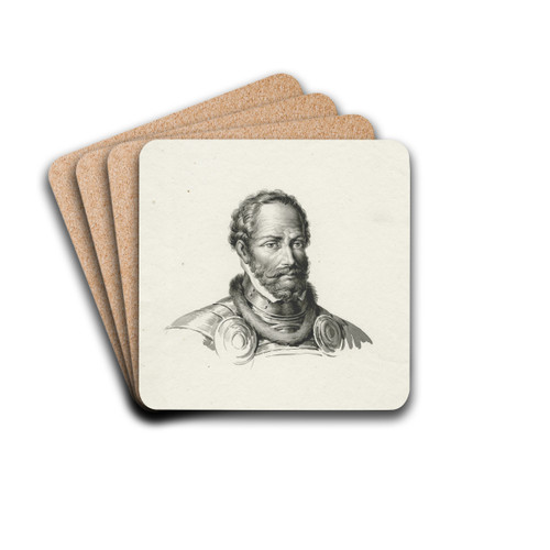 Admiraal Lodewijk van Boisot: borstbeeld naar rechts by David Humbert de Superville Drink Coasters - set of 4