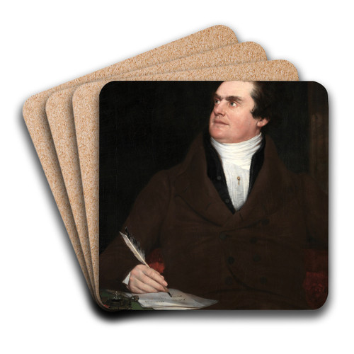 Colonel William Leete Stone by William Page Art Drink Coaster set Colonel William Leete Stone by William Page Art Drink Coaster set