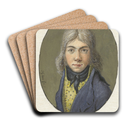 Portret van een jonge man by Pieter Gerardus van Os Art Drink Coaster set