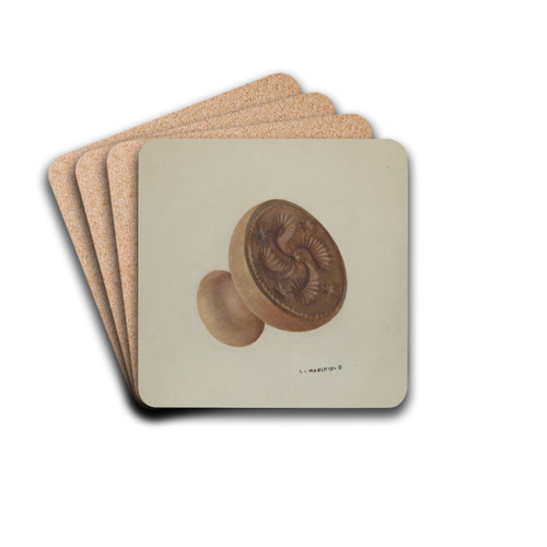 Pa. German Butter Mold by C. Mansfield Drink Coasters - set of 4 Pa. German Butter Mold by C. Mansfield Drink Coasters - set of 4