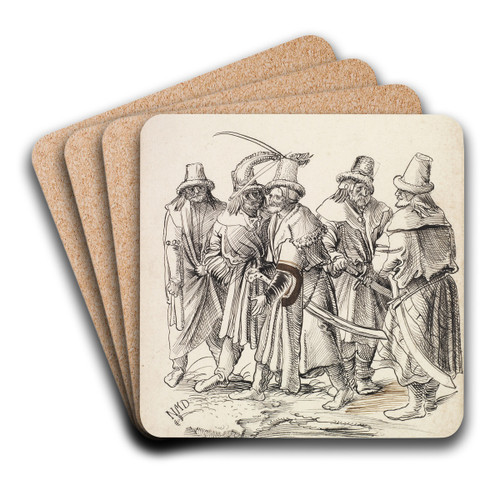 Fnf Stradioten by Niklaus Manuel Art Drink Coaster set