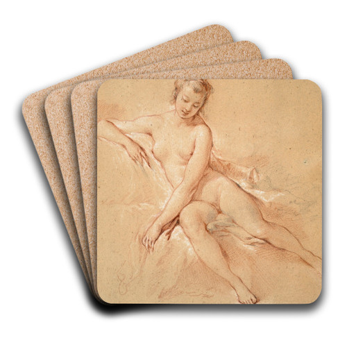 A seated female nude by Franois Boucher Art Drink Coaster set