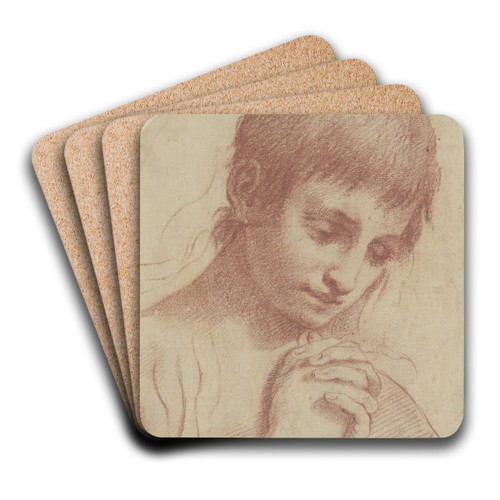 Praying youth by Ludovico Carracci Art Drink Coaster set