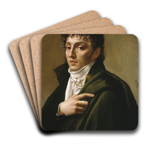 tienne-Henri Mhul by Antoine-Jean Gros Art Drink Coaster set tienne-Henri Mhul by Antoine-Jean Gros Art Drink Coaster set