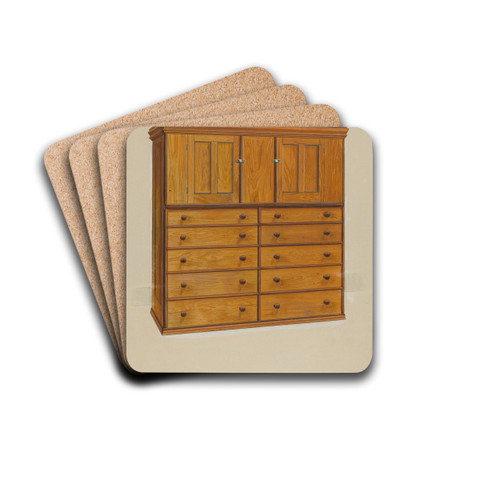Cabinet with Drawers by Irving I. Smith Drink Coasters - set of 4 Cabinet with Drawers by Irving I. Smith Drink Coasters - set of 4