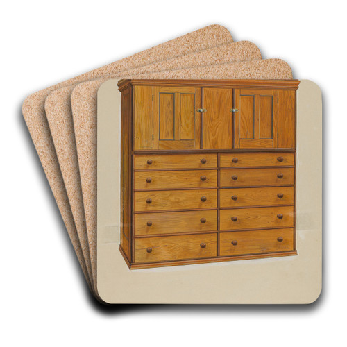 Cabinet with Drawers by Irving I. Smith Art Drink Coaster set Cabinet with Drawers by Irving I. Smith Art Drink Coaster set