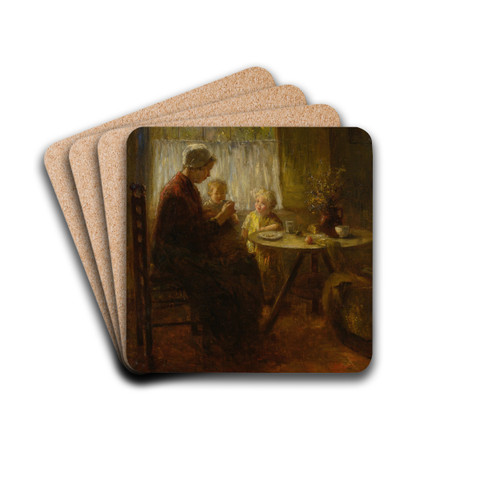 Mother Feeding Her Child by Bernard de Hoog Drink Coasters - set of 4
