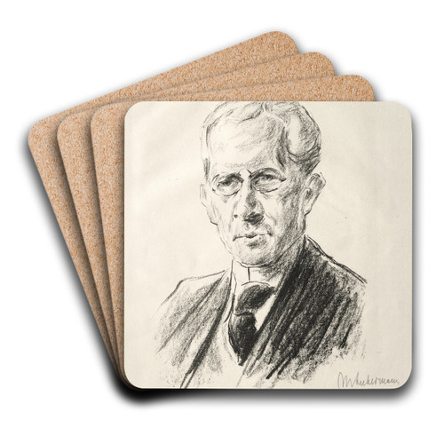 Portrait Arno Holz by Max Liebermann Art Drink Coaster set
