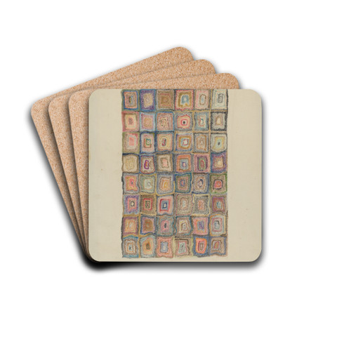 Hooked Rug by Alfonso Umana Drink Coasters - set of 4