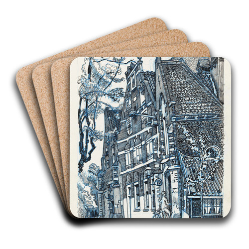 Oostelijke portaal van de St. Nicolaaskerk te Monnickendam by Martin Monnickendam Art Drink Coaster set