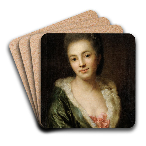 Portrait of Auguste Sulzer, the Artist's Wife by Anton Graff Art Drink Coaster set