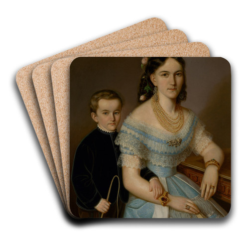 Portrait of udmila Zmekalov (ne Pongrczov) with son Jozef by Peter Michal Boh Art Drink Coaster set Portrait of udmila Zmekalov (ne Pongrczov) with son Jozef by Peter Michal Boh Art Drink Coaster set