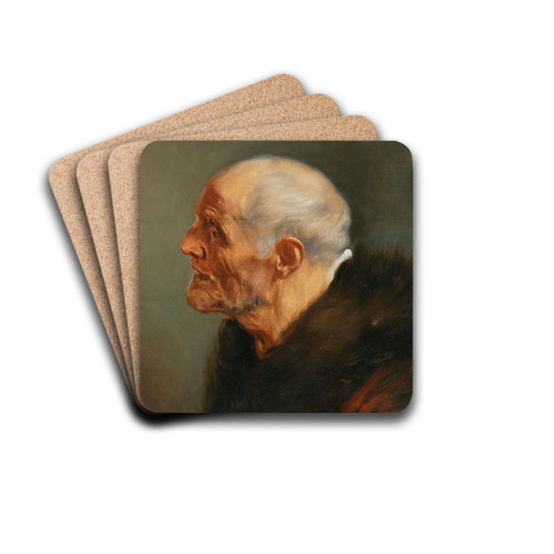Head Study Of A Bearded Man by Anthony van Dyck Drink Coasters - set of 4