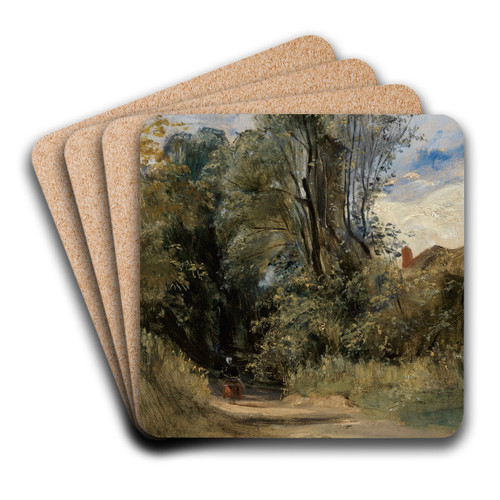 A forest path by Richard Parkes Bonington Art Drink Coaster set