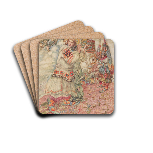 They came to the place where he had left her by Noel Nisbet Drink Coasters - set of 4