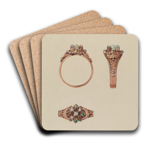 Ring by Kurt Melzer Art Drink Coaster set