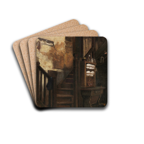 Stiegenaufgang by Johann Sperl Drink Coasters - set of 4 Stiegenaufgang by Johann Sperl Drink Coasters - set of 4