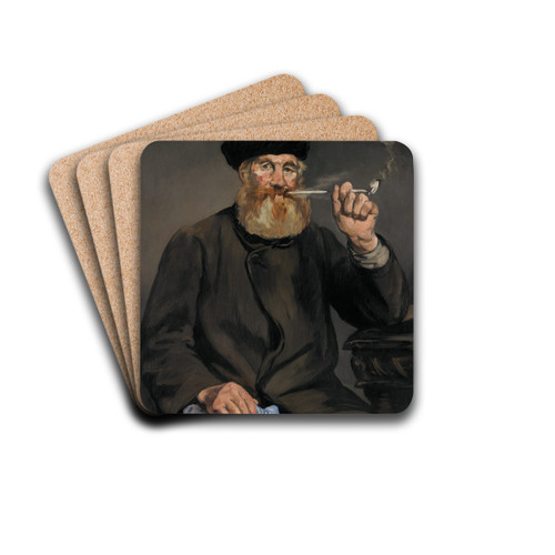 The Smoker by douard Manet Drink Coasters - set of 4