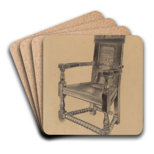 Carved Chair by Joseph Sudek Art Drink Coaster set
