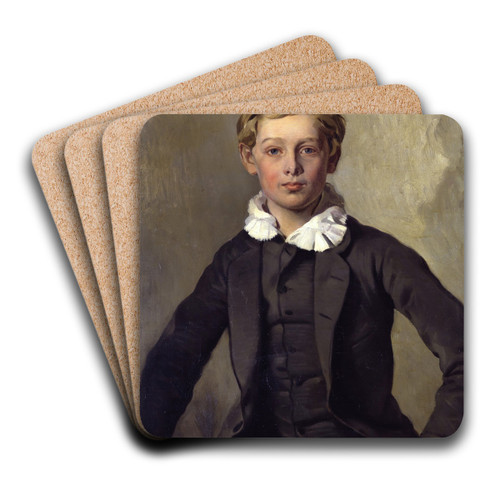Portrait of Count Haubold von Einsiedel by Ferdinand von Rayski Art Drink Coaster set