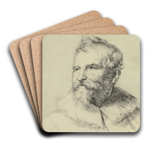 Adam van Noort by Follower of Anthony van Dyck Art Drink Coaster set