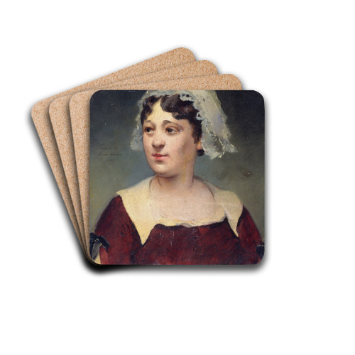 Portrait de Pauline Granger (1833-1913), socitaire de la Comdie-Franaise by Louise Abbma Drink Coasters - set of 4 Portrait de Pauline Granger (1833-1913), socitaire de la Comdie-Franaise by Louise Abbma Drink Coasters - set of 4