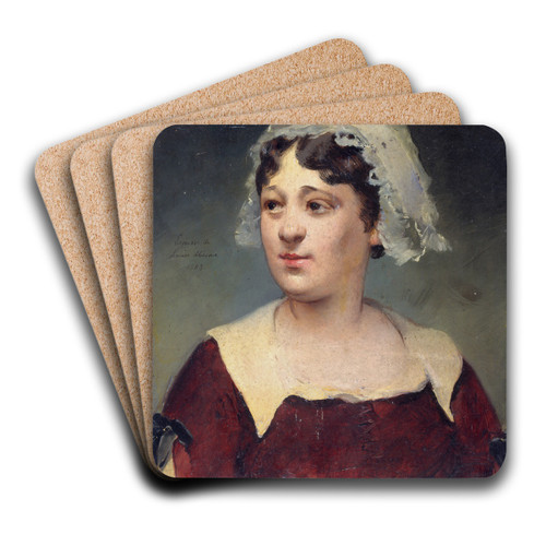 Portrait de Pauline Granger (1833-1913), socitaire de la Comdie-Franaise by Louise Abbma Art Drink Coaster set Portrait de Pauline Granger (1833-1913), socitaire de la Comdie-Franaise by Louise Abbma Art Drink Coaster set