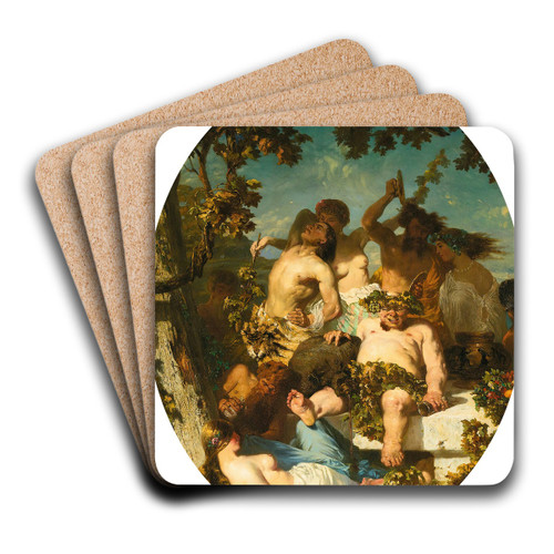In the vineyard by Celestin Nanteuil Art Drink Coaster set
