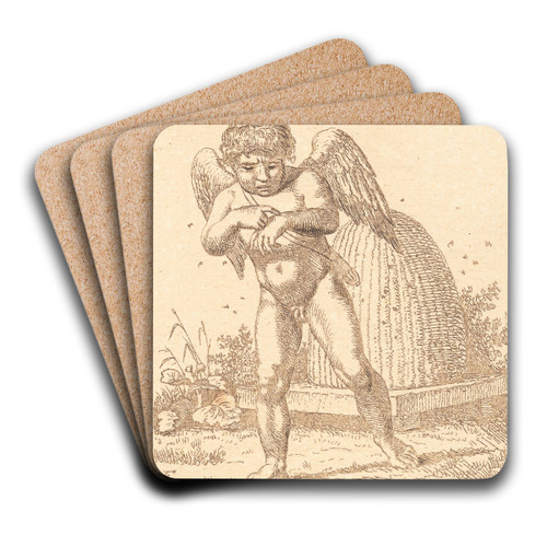 Amor stukken af bien by Christoffer Wilhelm Eckersberg Art Drink Coaster set