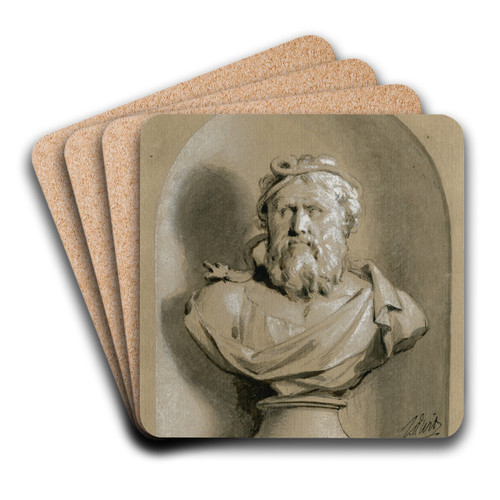 Aesculapius: borstbeeld in een nis by Jacob de Wit Art Drink Coaster set