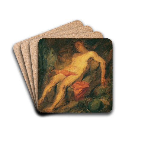 Drunk Bacchus by Hans Canon Drink Coasters - set of 4