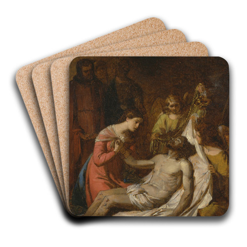 Study Of The Lamentation On The Dead Christ by Benjamin West Art Drink Coaster set Study Of The Lamentation On The Dead Christ by Benjamin West Art Drink Coaster set