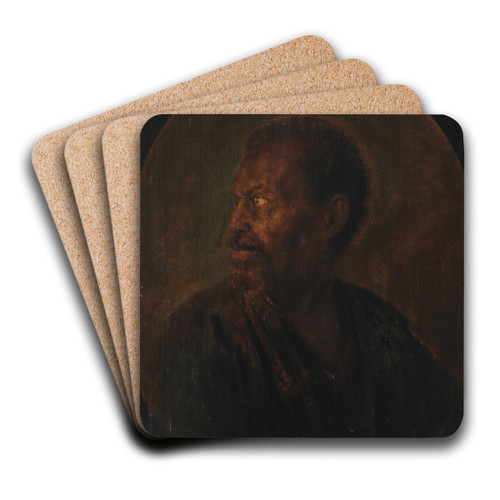 Head of an African by Gerrit Dou Art Drink Coaster set Head of an African by Gerrit Dou Art Drink Coaster set