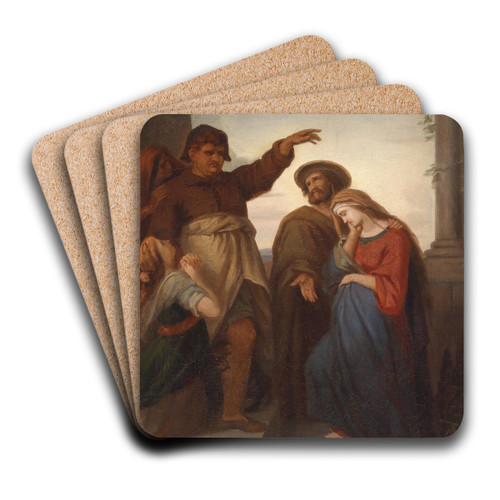 Herbergssuche by Carl Rahl Art Drink Coaster set