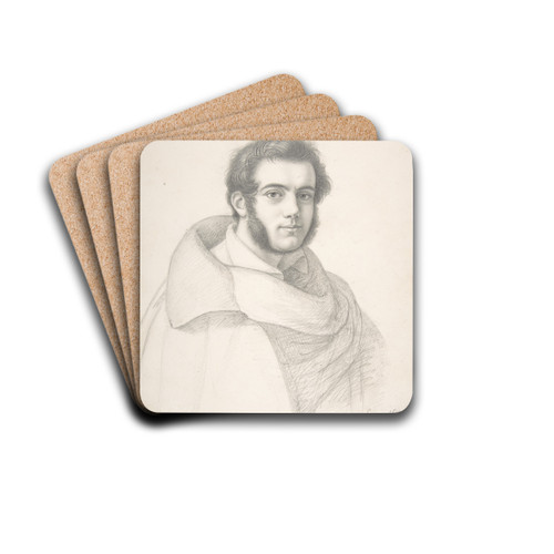 Portrait of a Young Man by Adolf Senff Drink Coasters - set of 4