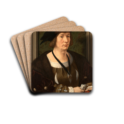 Portrait Of Hendrik III, Count Of Nassau-Breda by Jan Gossaert Drink Coasters - set of 4