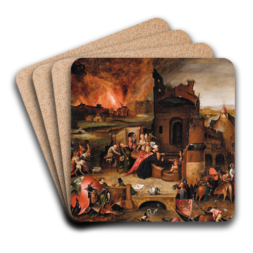 The Temptation of Saint Anthony the Great by Hieronymus Bosch Art Drink Coaster set