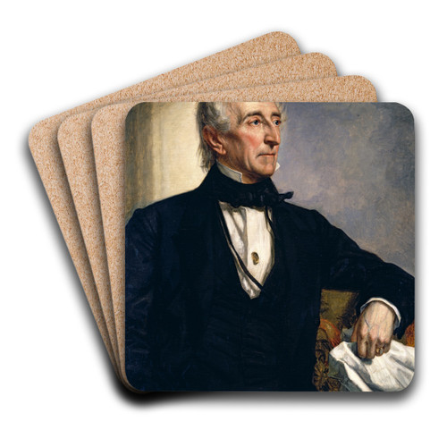 John Tyler by George Peter Alexander Healy Art Drink Coaster set John Tyler by George Peter Alexander Healy Art Drink Coaster set
