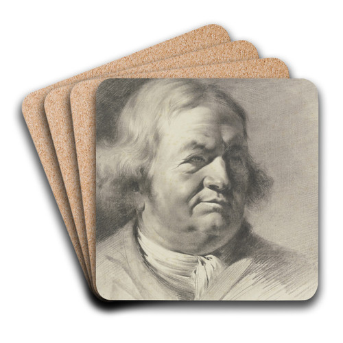 Portrait of Jean-Baptiste de Boissieu with a Necktie by Jean-Jacques de Boissieu Art Drink Coaster set