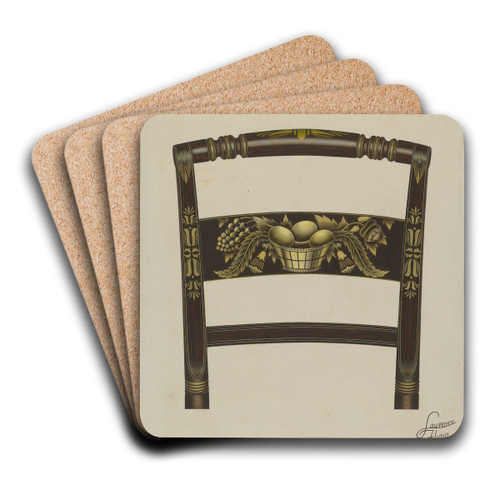 Design on Back of Hitchcock Chair by Lawrence Flynn Art Drink Coaster set Design on Back of Hitchcock Chair by Lawrence Flynn Art Drink Coaster set