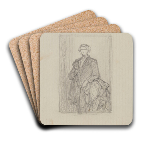 Portrait of a Man by Nicaise De Keyser Art Drink Coaster set