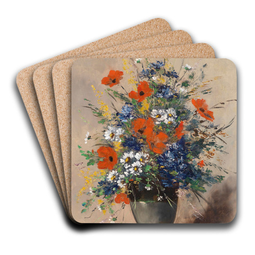 Sommerblumenstrauss by Eugne Henri Cauchois Art Drink Coaster set