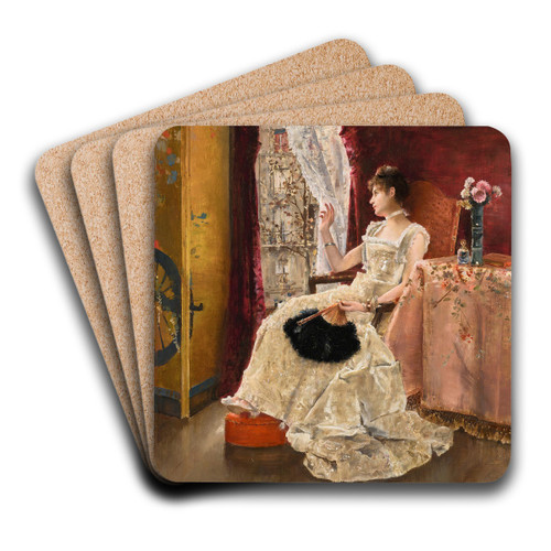Rverie by Alfred Stevens Art Drink Coaster set