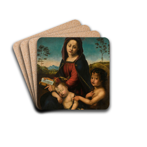 Madonna And Child With Saint John The Baptist by Giuliano Bugiardini Drink Coasters - set of 4