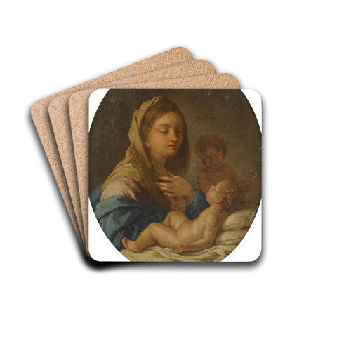 The Madonna And Child With The Infant Saint John The Baptist by Francesco de Mura Drink Coasters - set of 4