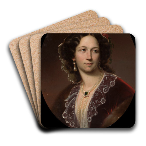 Portrait of Aleksandra Potocka ne Potocka (18181892) by Karl von Blaas Art Drink Coaster set