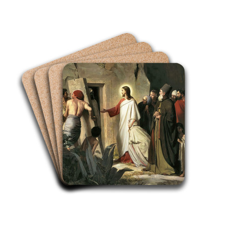 The Raising of Lazarus by Carl Bloch Drink Coasters - set of 4