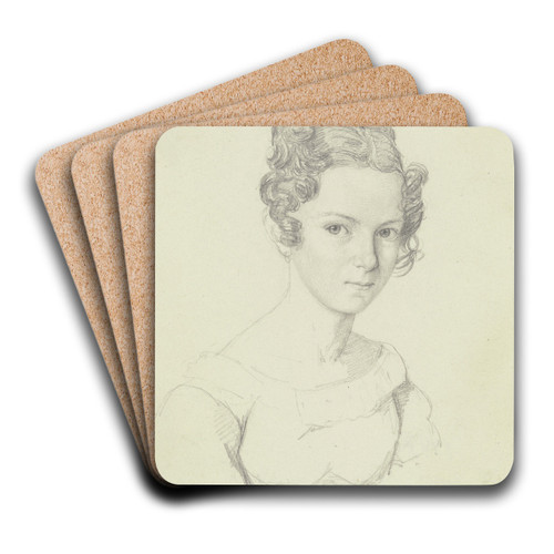 Bildnis der Schwester des Augsburger Tiermalers Moritz Rugendas by Nikolaus Hoff Art Drink Coaster set