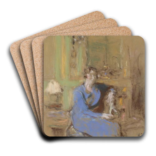 Madame Lucien Sauphar, Assise Dans Son Salon by douard Vuillard Art Drink Coaster set