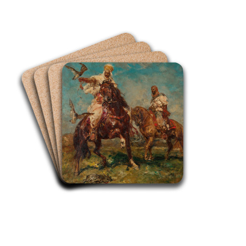 Le dressage des jeunes faucons by Henri milien Rousseau Drink Coasters - set of 4 Le dressage des jeunes faucons by Henri milien Rousseau Drink Coasters - set of 4